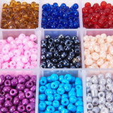 6/0 Round Glass Seed Beads Sets, Mixed Color, 4mm, Hole: 1~2mm