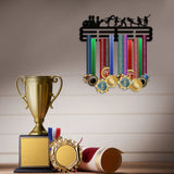 Sports Theme Iron Medal Hanger Holder Display Wall Rack, with Screws, Bowling Pattern, 150x400mm