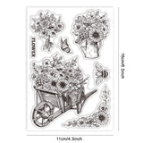 Custom PVC Plastic Clear Stamps, for DIY Scrapbooking, Photo Album Decorative, Cards Making, Flower, 160x110x3mm