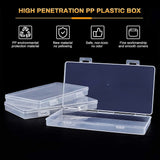 Transparent Plastic Bead Containers, with Hinged Lids, for Beads and More, Rectangle, Clear, 16.5x9x1.6cm