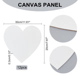 Painting Canvas Panels, with Coated Paper on the Back, Blank Drawing Boards, for Oil & Acrylic Painting, Heart, White, 15x15x0.3cm