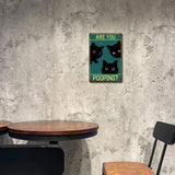 Vintage Metal Iron Tin Sign Poster, Wall Decor for Bars, Restaurants, Cafes Pubs, Cat Shape, 300x200x0.5mm, Hole: 5x5mm