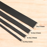 3Pcs Flat Leather Jewelry Cord, Jewelry DIY Making Material, Black, 25x2mm, about 80cm/pc