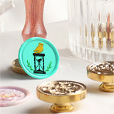 Brass Wax Seal Stamp with Handle, for DIY Scrapbooking, Sand Glass Pattern, 89x30mm