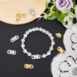 8 Sets 2 Colors 304 Stainless Steel Fold Over Clasps, Oval, Mixed Color, 19x9x3mm, Hole: 2x3.5mm, 4 Sets/color