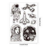 Custom PVC Plastic Clear Stamps, for DIY Scrapbooking, Photo Album Decorative, Cards Making, Spaceman, 160x110x3mm