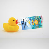 50Pcs Paper Card, Greeting Card, Duck Theme Card, Rectangle, Ocean Themed Pattern, 87.5x50mm