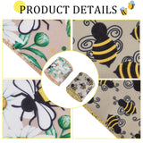 2 Rolls 2 Patterns Insect Theme Polyester Ribbon, for Scene Decoration, Gift Wrapping, Ladybug/Bees Pattern, Yellow, Bees Pattern, 2-1/2 inch(63mm), about 6 yards/roll, 1 roll/pattern