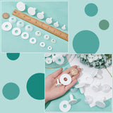 36Sets 6 Style Plastic Doll Joints, Dolls Accessories For DIY Doll Crafts, White, 6sets/style