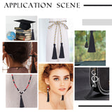 10Pcs Nylon Tassels Big Pendant Decorations, Black, 83~92x9~10mm, Hole: 1.5~4mm