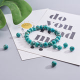 Natural African Turquoise(Jasper) Beads, Round, Dyed & Heated, with Plastic Containers, 8mm, Hole: 1mm