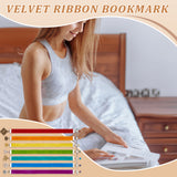Yoga Theme Velvet Ribbon Bookmark, Alloy & Gemstone Chip Heart Wing Pendant Bookmark, Mixed Color, 301~315mm, 7 style, 1pc/style, 7pcs/set