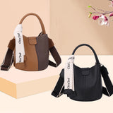 DIY Sew on PU Leather Bucket Bags Kits, with PU Leather Bag Bottom & Cover, Metal Clasps & Buckles, Needles, Thread, Black
