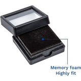 Plastic Jewelry Set Boxes, with Velvet Inside, Square, Black, 4x4x1.5cm