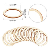 Unfinished Wood Linking Rings, Laser Cut Wood Shapes, for DIY Crafts and Jewelry Making, Tan, 50x2.5mm, Inner Diameter: 40mm