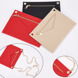 Felt Bags Organizer Insert, Mini Envelope Handbag Shaper Premium Felt, with Brass Grommets & Zipper, Red, 22x15.7x0.5cm, Hole: 10mm