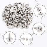 304 Stainless Steel Screws, Self Tapping Screws, Snaps Screw Studs for Boat Cover, with 201 Stainless Steel Cap, Stainless Steel Color, 15.5x12mm