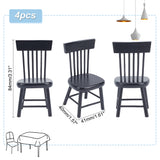 Mini Wood Chairs, Dollhouse Furniture Accessories, for Miniature Dinning Room, Black, 40x41x84mm