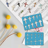 Acrylic Earring Handwork Template, Card Leather Cutting Stencils, Deep Sky Blue, Religion Theme, Cross, 130x90x2mm, 2pcs/set