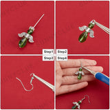 DIY Christmas Fairy Earring Making Kit, Including Glass Teardrop & Alloy Wing Beads, Brass Earring Hooks, Mixed Color, 178Pcs/box