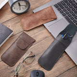 6Pcs PU Imitation Leather Glasses Bag, for Eyeglass, Sun Glasses Protector, with 6Pcs Suede Polishing Cloth, Mixed Color, Glasses Case: 173x71x3.5mm, Polishing Cloth: 80x80x0.4mm