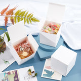 Foldable Creative Kraft Paper Box, Wedding Favor Boxes, Favour Box, Paper Gift Box, Square, White, 9x9x9cm