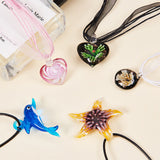 Handmade Lampwork Pendants, Mixed Shapes, Mixed Color, 53~54x28~29x12~15mm, Hole: 8mm