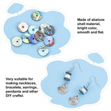 Natural Paua Shell/Abalone Shell Beads, Disc/Flat Round, Heishi Beads, Colorful, 10x1mm, Hole: 1mm, about 40pcs/box