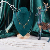 20Pcs Ion Plating(IP) 304 Stainless Steel Cable Chains Necklaces Set for Men Women, Golden, 17.72 inch(450mm)