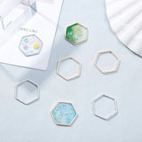 Brass Linking Rings, Hexagon, Platinum & Golden, 22x22.5x1mm, 160pcs/box