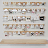 PVC Display Cards, Bracelet Earring Display Cards, Arch, White, 4.2x9.9x0.02cm, Hole: 3~7mm