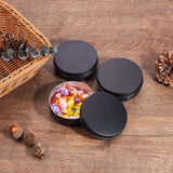 Round Aluminium Tin Cans, Aluminium Jar, Storage Containers for Cosmetic, Candles, Candies, with Screw Top Lid, Gunmetal, 8.6x2.9cm, Capacity: 100ml, 12pcs/box