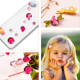 Acrylic Rhinestone Cabochons, Flat Back & Faceted, Acrylic Rhinestone Cabochons, Flat Back & Faceted, Star & Oval & Teardrop & Heart & Rectangle & Half Round, Pearl Pink, 225pcs/set