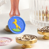 Brass Wax Seal Stamp with Handle, for DIY Scrapbooking, Horse Pattern, 89x30mm