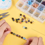 DIY Bracelet Making, with Tibetan Style Alloy Spacer Beads, Elastic Crystal Thread, Natural/Synthetical Gemstone Beads, Iron Collapsible Big Eye Beading Needles, Sharp Steel Scissors, Mixed Color, 140x108x30mm