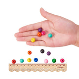 Wood Beads, Dyed, Round, Mixed Color, 12x11mm, Hole: 2~3mm, about 150pcs/box