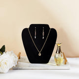 Flocked Cloth with Paperboard Jewelry Display Stands, for Necklace Bust Display Stand, Black, 6x19x21cm