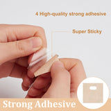 60Pcs Plastic Vertical Blind Repair Tabs, Adhesive Patches, Square, PeachPuff, 30x30x0.3mm, Hole: 10x5mm