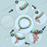 DIY Christmas Preppy Bracelet Making Kit, Including Polymer Clay Heishi Beads, Snowflake & Reindeer & Santa Claus & Tree Alloy Enamel Pendants, Mixed Color, 861Pcs/box