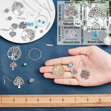 DIY Tree of Life Long Dangle Earring Making Kits, Including Synthetic Turquoise Beads, Alloy Pendants & Link Connectors, Brass Earring Hooks, Antique Silver & Platinum, 162Pcs/box