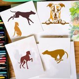 4Pcs 4 Styles PET Hollow Out Drawing Painting Stencils, for DIY Scrapbook, Photo Album, Dog, 297x210mm, 1pc/style