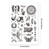 Boho Style Feather Plastic Clear Stamps, Mixed Shapes