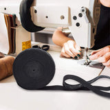 Polyester Non-Slip Silicone Elastic Gripper Band, for Garment Sewing Project, Black, 25x1mm, about 10yards/roll