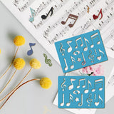 Acrylic Earring Handwork Template, Card Leather Cutting Stencils, Deep Sky Blue, Musical Note Pattern, 130x90x2mm, 2pcs/set