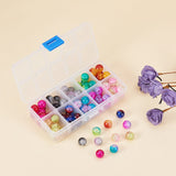 Spray Painted Crackle Glass Beads, Round, Mixed Color, 12mm, Hole: 1.3mm