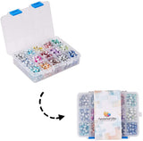 Drawbench & Baking Painted Glass Beads, Round, Mixed Color, 6mm, Hole: 1mm, 60~65pcs/compartment, 900~975pcs/box