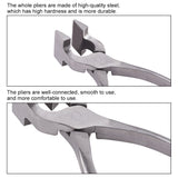 Steel Flatten Pliers, Leather Edge Adjustment Press Flatten Plier Clamp, for DIY Leather Craft, Stainless Steel Color, 198mm