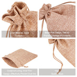 Burlap Packing Pouches Drawstring Bags, Peru, 14x10cm