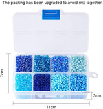 8/0 Round Glass Seed Beads, Mixed Style, Mixed Color, 3mm, Hole: 0.8mm, about 4200pcs/box