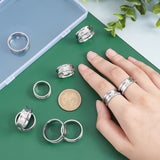 21Pcs 7 Size 201 Stainless Steel Grooved Finger Ring for Women, Stainless Steel Color, Inner Diameter: US Size 6~12 3/4(16.5~22mm), 3Pcs/size